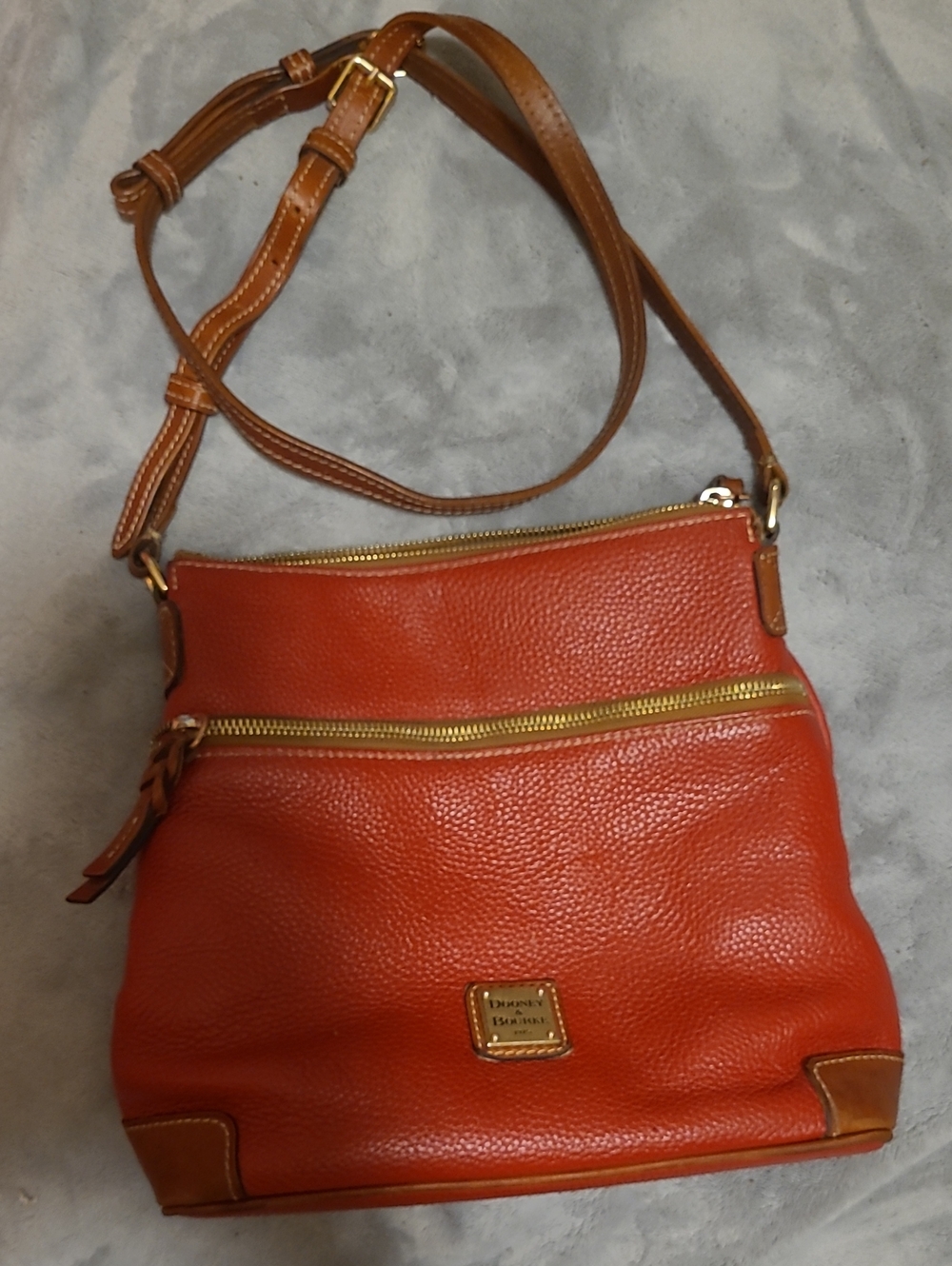 Vintage Dooney & Bourke Red Safiano Leather Crossbody. Needs Cleaning Inside EUC
